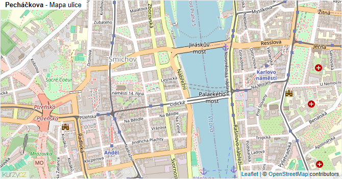 Pecháčkova - mapa ulice