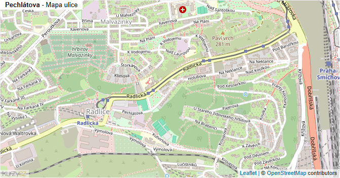 Pechlátova - mapa ulice