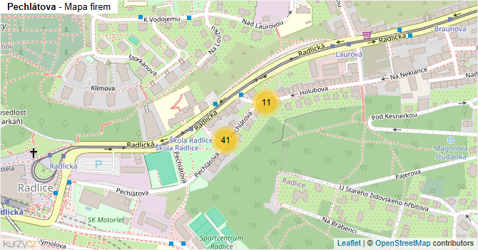 Pechlátova - mapa firem