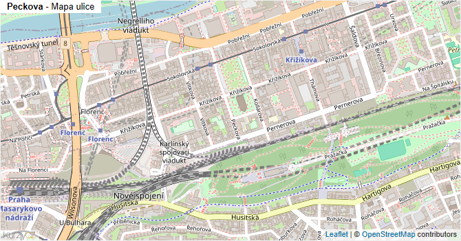 Peckova - mapa ulice