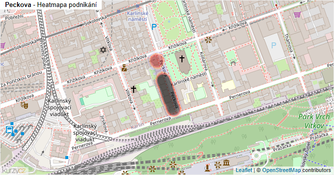 Peckova - mapa podnikání