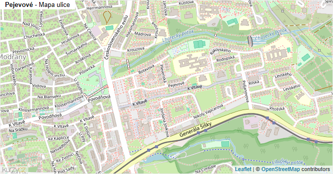 Pejevové - mapa ulice