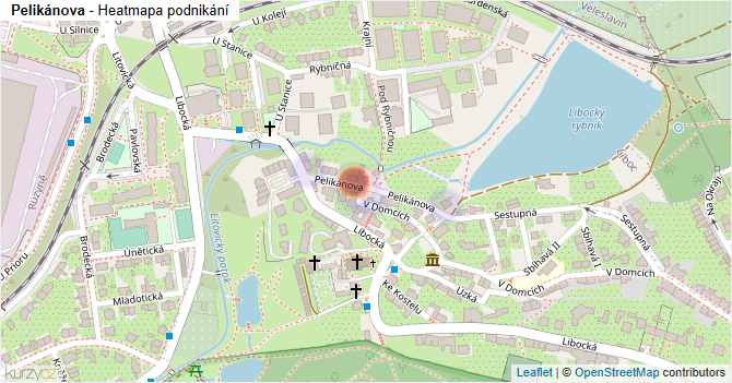 Pelikánova - mapa podnikání