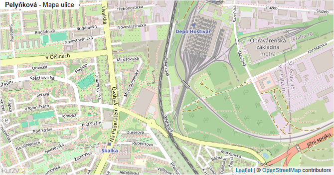 Pelyňková - mapa ulice