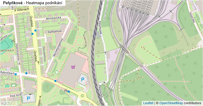 Pelyňková - mapa podnikání