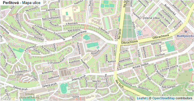 Perlitová - mapa ulice