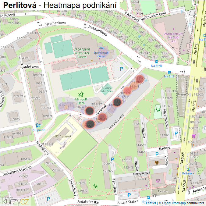 Mapa Perlitová - Firmy v ulici.