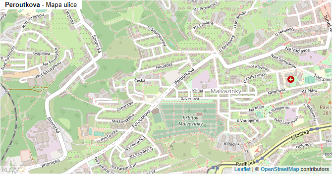 Peroutkova - mapa ulice