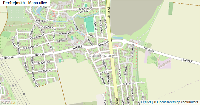 Perštejnská - mapa ulice