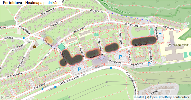 Pertoldova - mapa podnikání