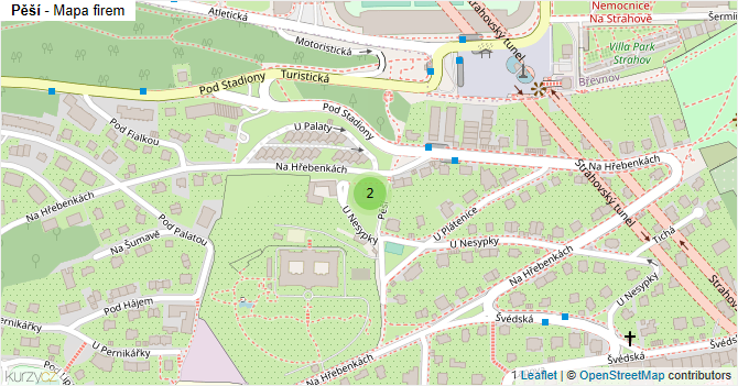 Pěší - mapa firem