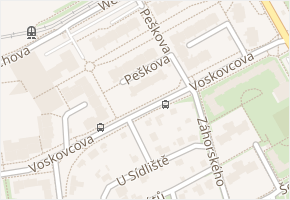 Peškova v obci Praha - mapa ulice