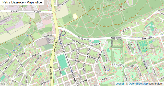 Petra Bezruče - mapa ulice