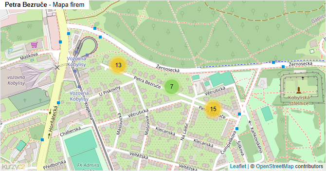 Petra Bezruče - mapa firem
