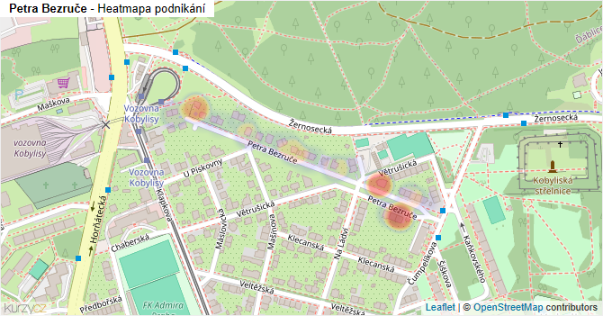 Petra Bezruče - mapa podnikání
