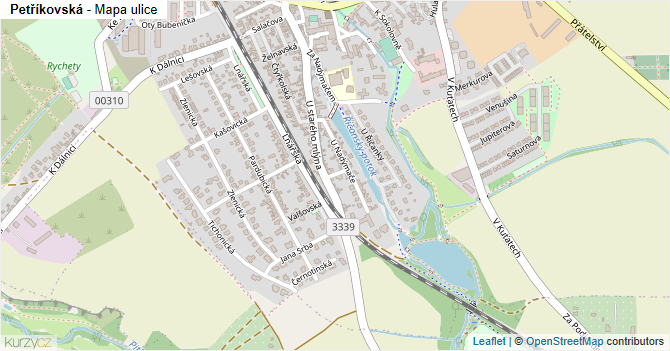 Petříkovská - mapa ulice