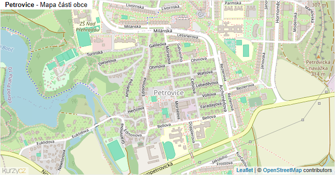 Petrovice - mapa části obce