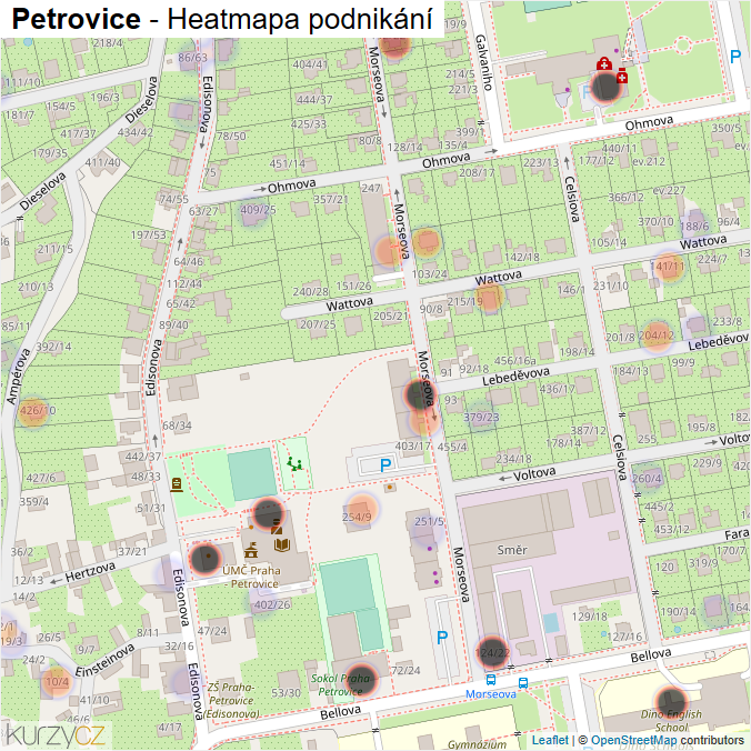 Mapa Petrovice - Firmy v části obce.