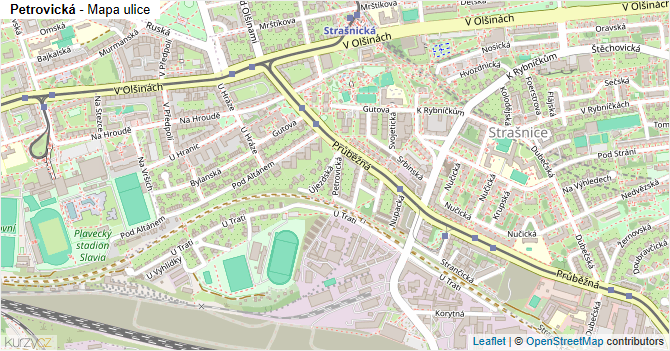 Petrovická - mapa ulice