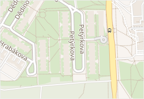 Petýrkova v obci Praha - mapa ulice