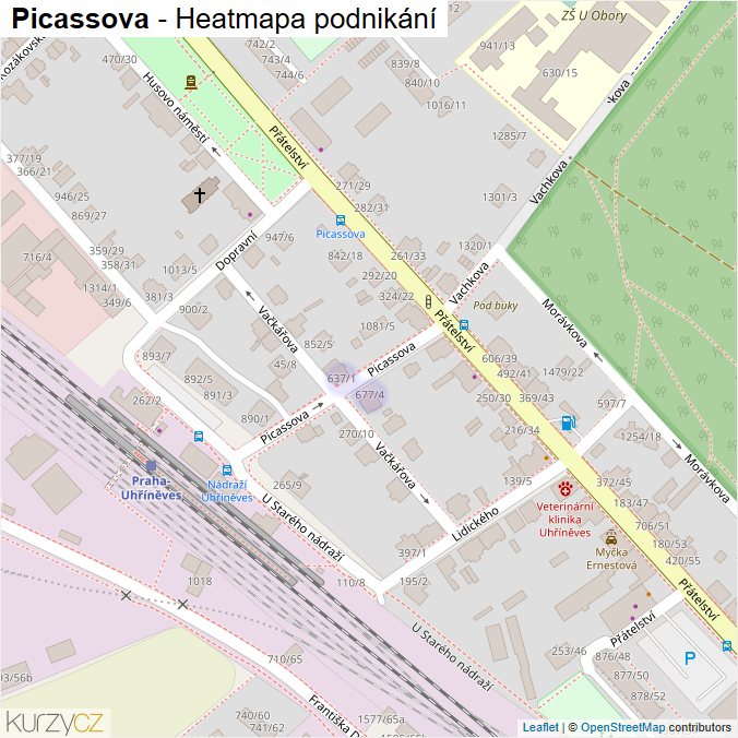 Mapa Picassova - Firmy v ulici.