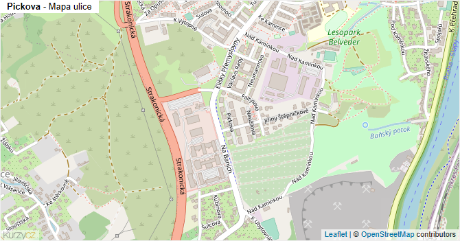 Pickova - mapa ulice