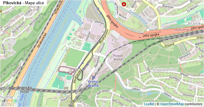 Pikovická - mapa ulice