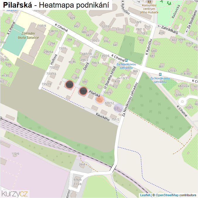 Mapa Pilařská - Firmy v ulici.