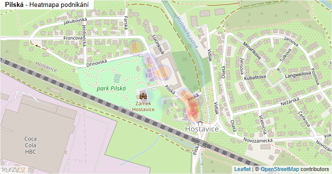 Pilská - mapa podnikání
