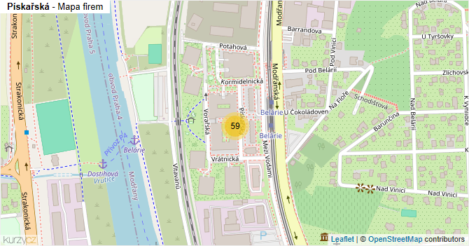 Pískařská - mapa firem