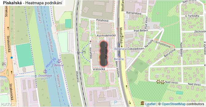Pískařská - mapa podnikání