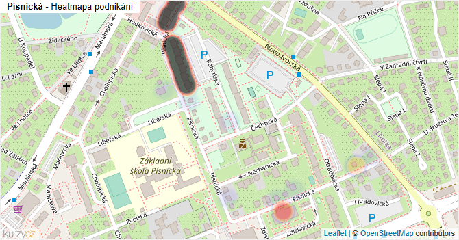 Písnická - mapa podnikání