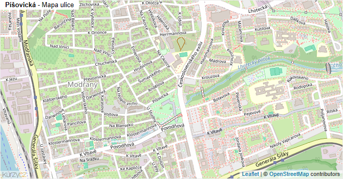 Píšovická - mapa ulice