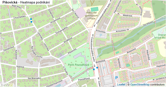Píšovická - mapa podnikání