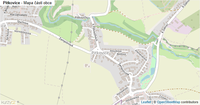 Pitkovice - mapa části obce