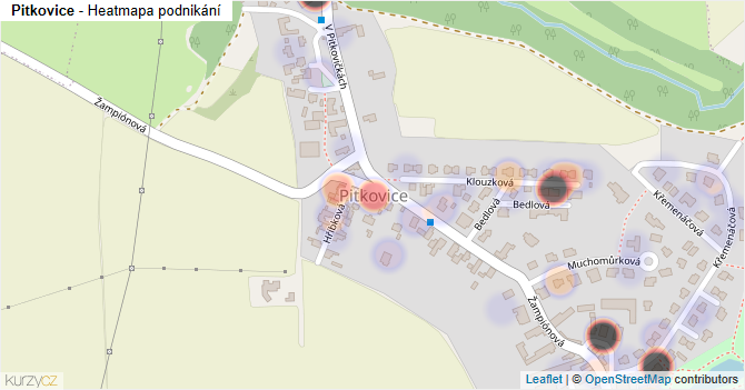 Pitkovice - mapa podnikání