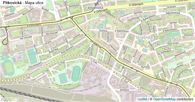 Pitkovická - mapa ulice