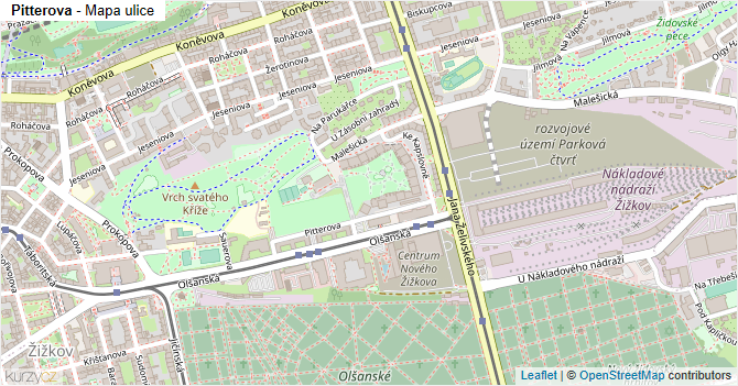 Pitterova - mapa ulice