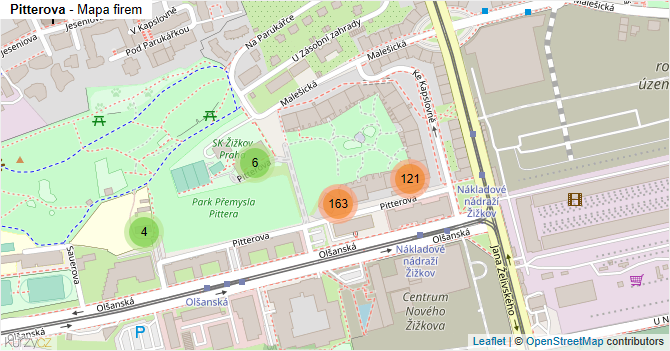 Pitterova - mapa firem