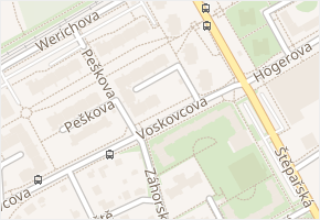 Pivcova v obci Praha 5 - mapa ulice