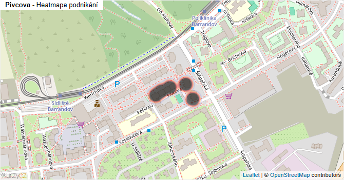Pivcova - mapa podnikání