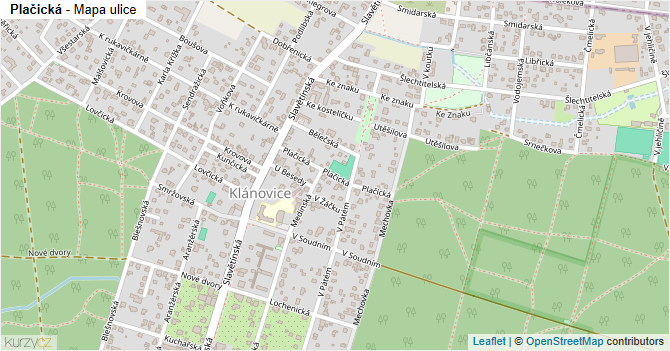 Plačická - mapa ulice