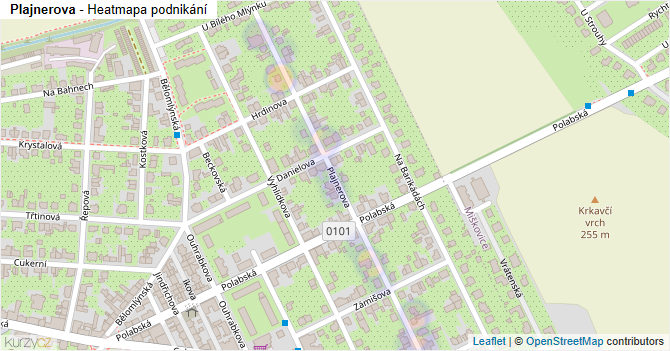Plajnerova - mapa podnikání
