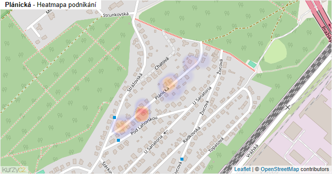 Plánická - mapa podnikání
