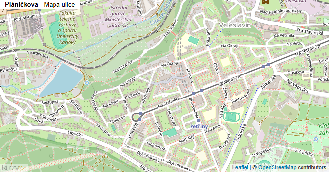 Pláničkova - mapa ulice
