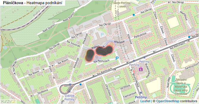 Pláničkova - mapa podnikání