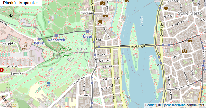 Plaská - mapa ulice