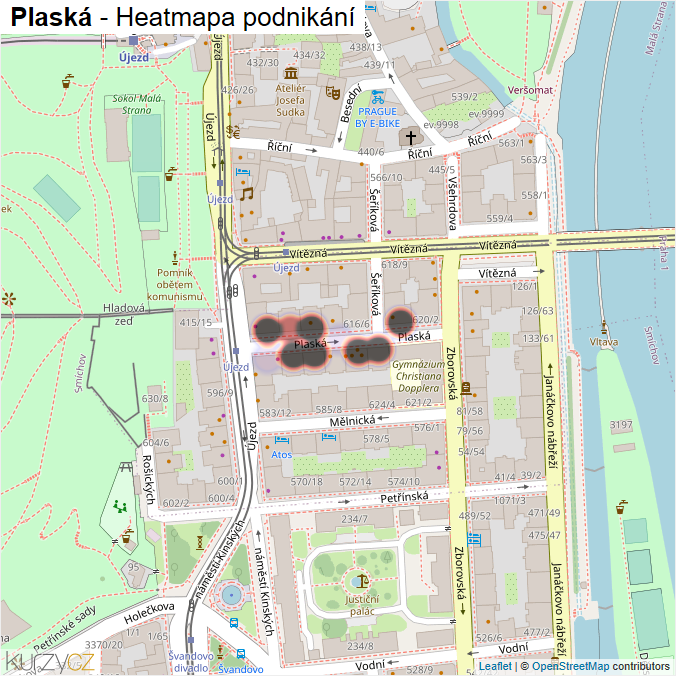 Mapa Plaská - Firmy v ulici.
