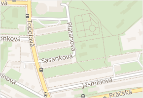 Platanová v obci Praha 3 - mapa ulice