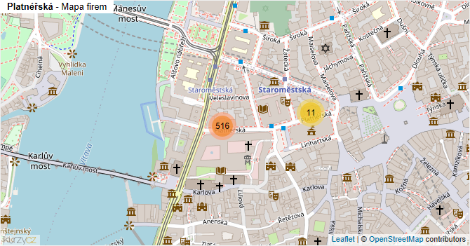 Platnéřská - mapa firem